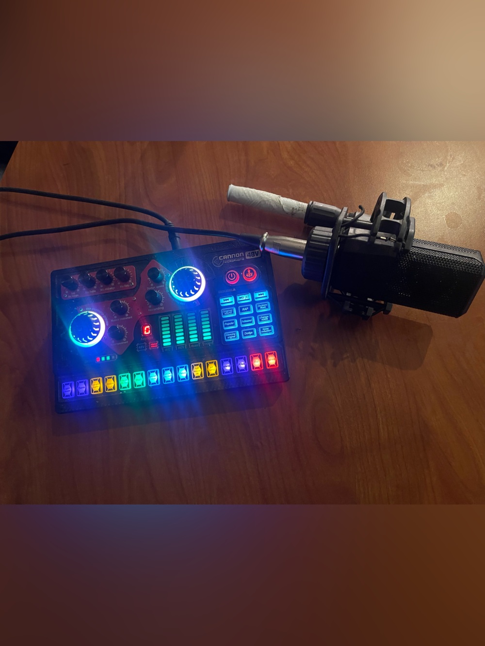 Cannon RCX USB Audio Mixer with Microphone - Multicolor LED (Podcast mixer)